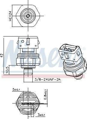 Pressure Switch, air conditioning ** FIRST FIT ** 301069