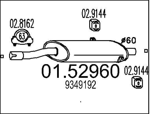 Centre Muffler 01.52960