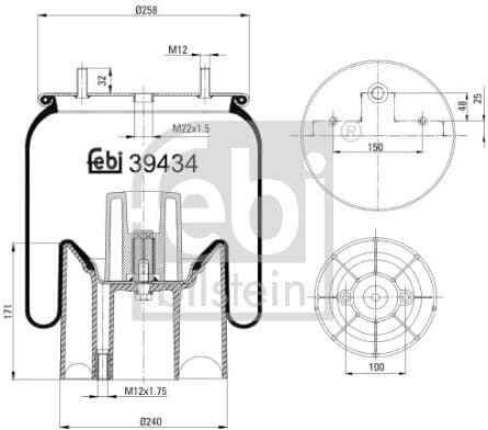 Bellow, air suspension 39434