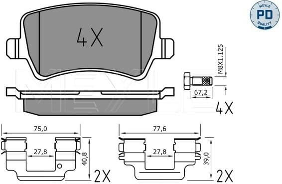 Brake Pad Set, disc brake MEYLE-PD: Advanced performance and design. 025 244 9618/PD