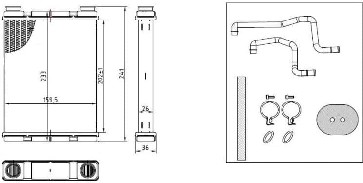 Heat Exchanger, interior heating EASY FIT 54429