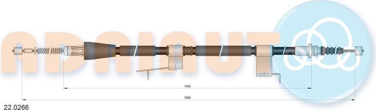 Cable Pull, parking brake 22.0266
