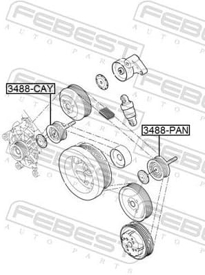 Deflection/Guide Pulley, V-ribbed belt 3488-CAY - image 2