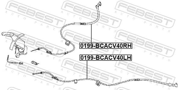 Cable Pull, parking brake 0199-BCACV40LH - image 2