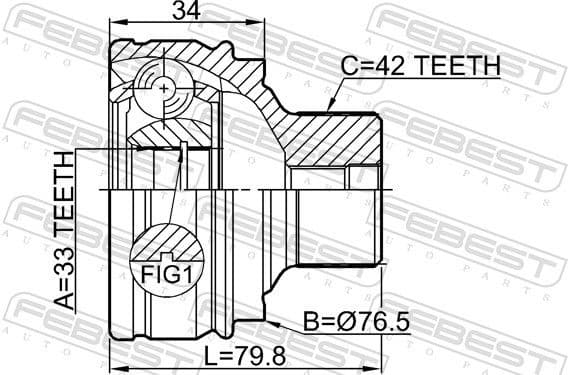 Joint Kit, drive shaft 1710-Q520MT - image 2