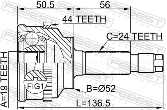 Joint Kit, drive shaft 0510-014A44