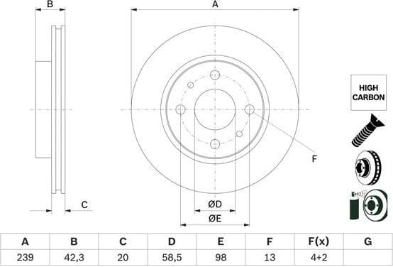 Brake Disc 0 986 479 E34