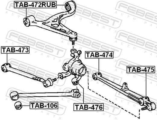 Mounting, control/trailing arm TAB-472RUB - image 2