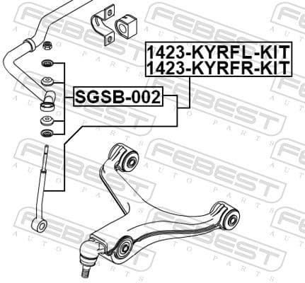 Link/Coupling Rod, stabiliser bar 1423-KYRFL-KIT - image 2