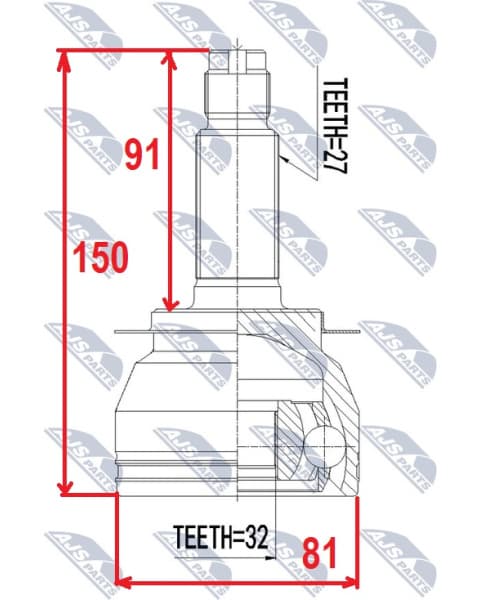 CV joint outer NPZ-SB-027
