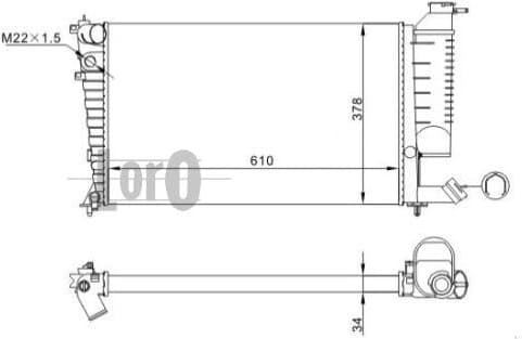 Radiator, engine cooling LORO 009-017-0049 - image 2