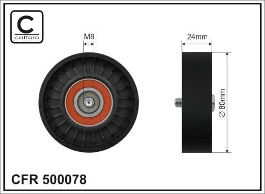 Deflection/Guide Pulley, V-ribbed belt 500078