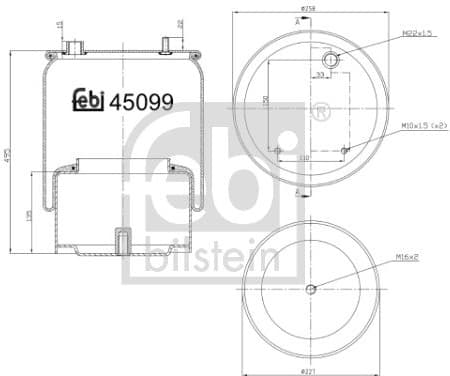 Bellow, air suspension 45099