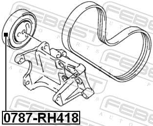 Tensioner Pulley, V-ribbed belt 0787-RH418 - image 2