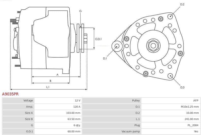 Alternator Remanufactured AS A9035PR - image 5