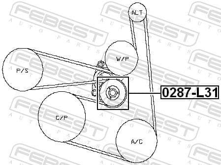 Tensioner Pulley, V-ribbed belt 0287-L31 - image 2