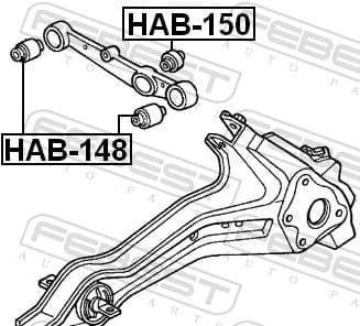Mounting, control/trailing arm HAB-150