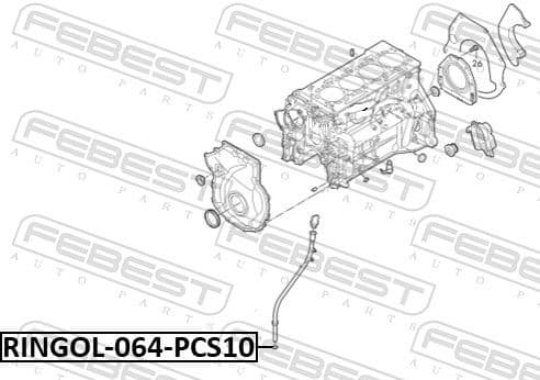 Seal, oil dipstick RINGOL-064-PCS10 - image 2
