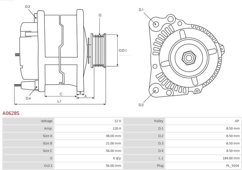 Alternator AS A0628S - image 5