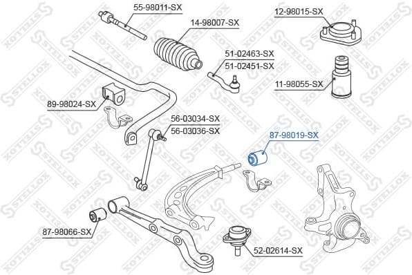Mounting, control/trailing arm 87-98019-SX - image 2