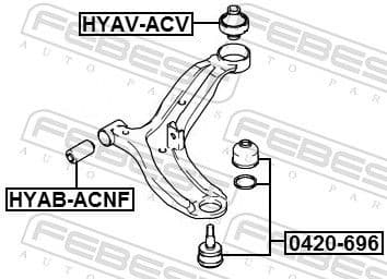 Mounting, control/trailing arm HYAB-ACV - image 2