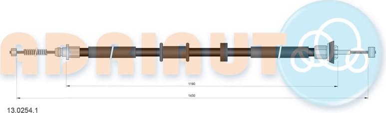 Cable Pull, parking brake 13.0254.1