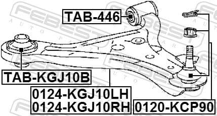 Mounting, control/trailing arm TAB-KGJ10B - image 2