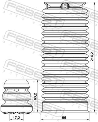 Dust Cover Kit, shock absorber BZSHB-246F-KIT - image 2
