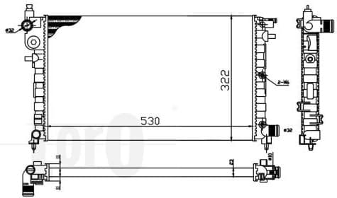 Radiator, engine cooling LORO 009-017-0026 - image 2