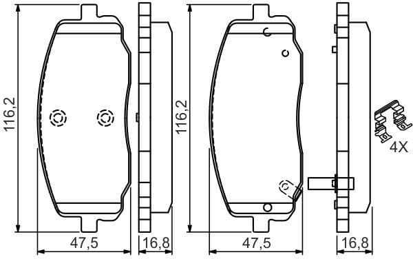 Brake Pad Set, disc brake 0986494594 - image 5