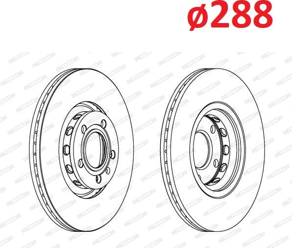 Brake discs kit front (2pcs), Top Quality DDF1706