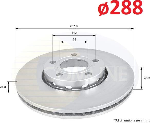 Brake disc, 1pcs FRONT ADC1417V