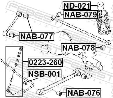 Mounting, control/trailing arm NAB-077