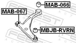 Mounting, control/trailing arm MAB-066 - image 2