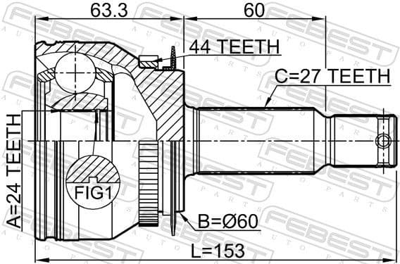 Joint Kit, drive shaft 2210-CER15A44 - image 2
