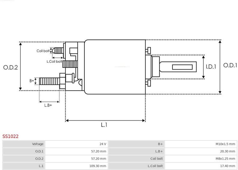 Solenoid Switch, starter AS SS1022 - image 2