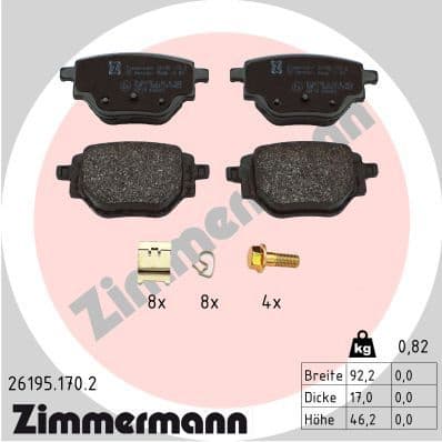 Brake Pad Set, disc brake 26195.170.2