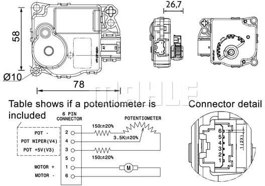 Actuator, blending flap BEHR *** PREMIUM LINE *** AA 58 000P