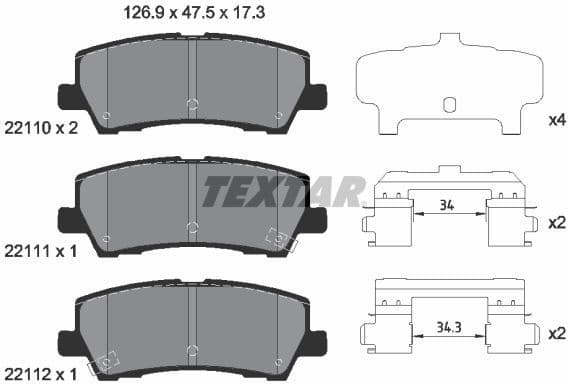 Brake Pad Set, disc brake 2211003