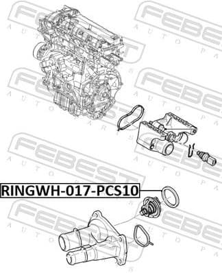 Gasket, coolant flange RINGWH-017-PCS10 - image 2