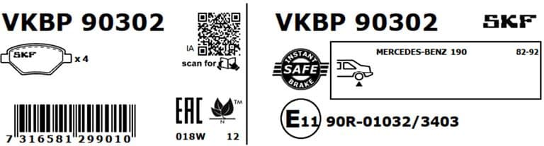 Brake Pad Set, disc brake VKBP90302