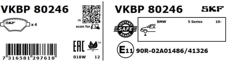 Brake pads front VKBP 80246