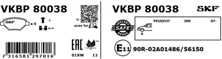 Brake pads front VKBP 80038 - image 2