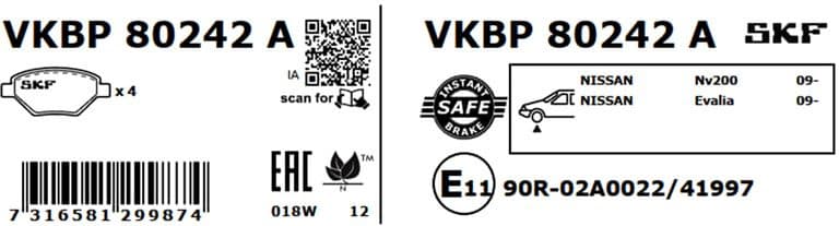 Brake Pad Set, disc brake VKBP80242A - image 2