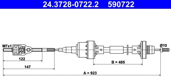 Cable Pull, clutch control 24.3728-0722.2