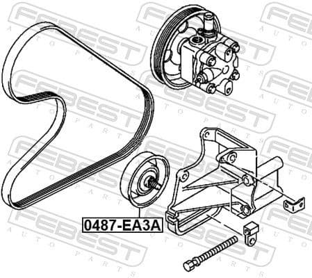 Tensioner Pulley, V-ribbed belt 0487-EA3A - image 2