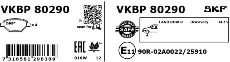 Brake Pad Set, disc brake VKBP80290 - image 2