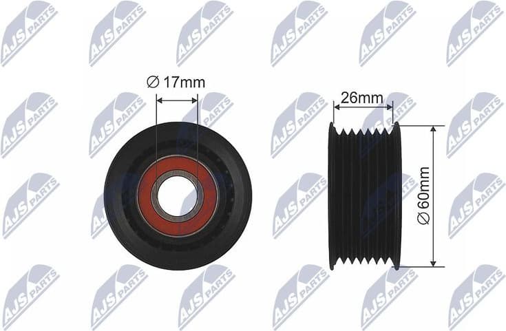 Deflection/Guide Pulley, V-ribbed belt RNK-SU-007