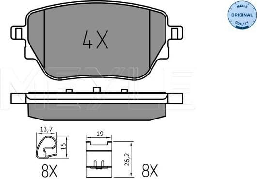 Brake Pad Set, disc brake MEYLE-ORIGINAL: True to OE. 025 229 8617
