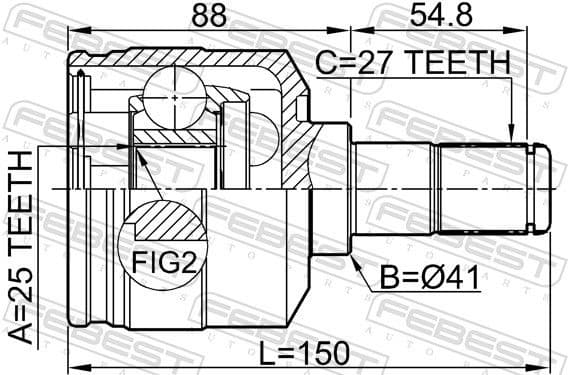 Joint Kit, drive shaft 1211-TUC20LH - image 2